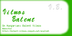 vilmos balent business card